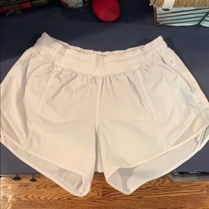 White Lululemon Hotty Hot shorts